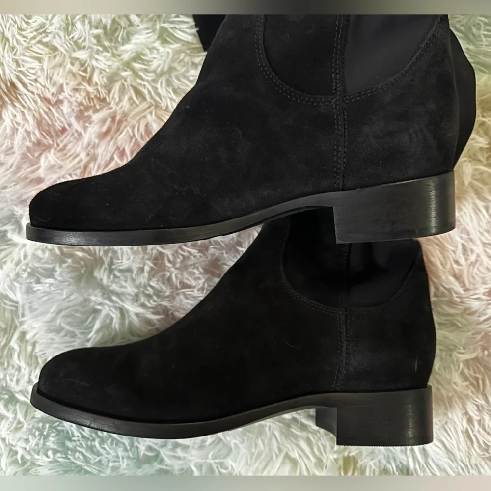 New La CANADIENNE Catey Black Suede Over the Knee Boots Size 7